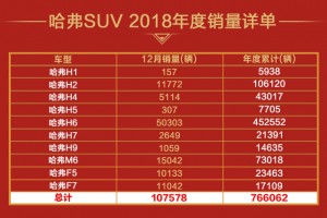 一路开挂，势如破竹！携全球500万销量，2018哈弗完美收官